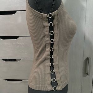 (2) Tank tops w/cutouts/rings